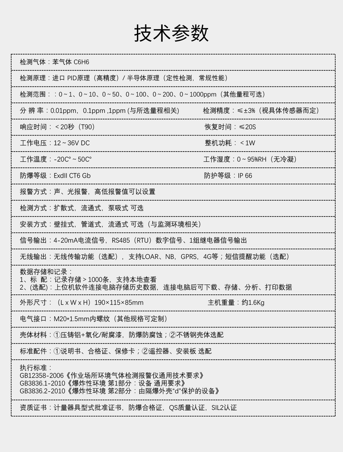 固定分體式苯檢測(cè)儀