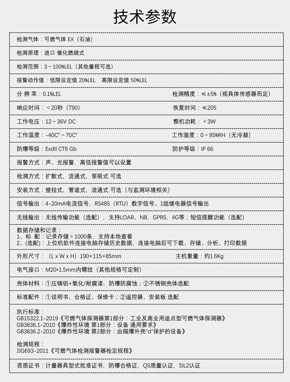 固定分體式可燃氣體檢測儀---石油