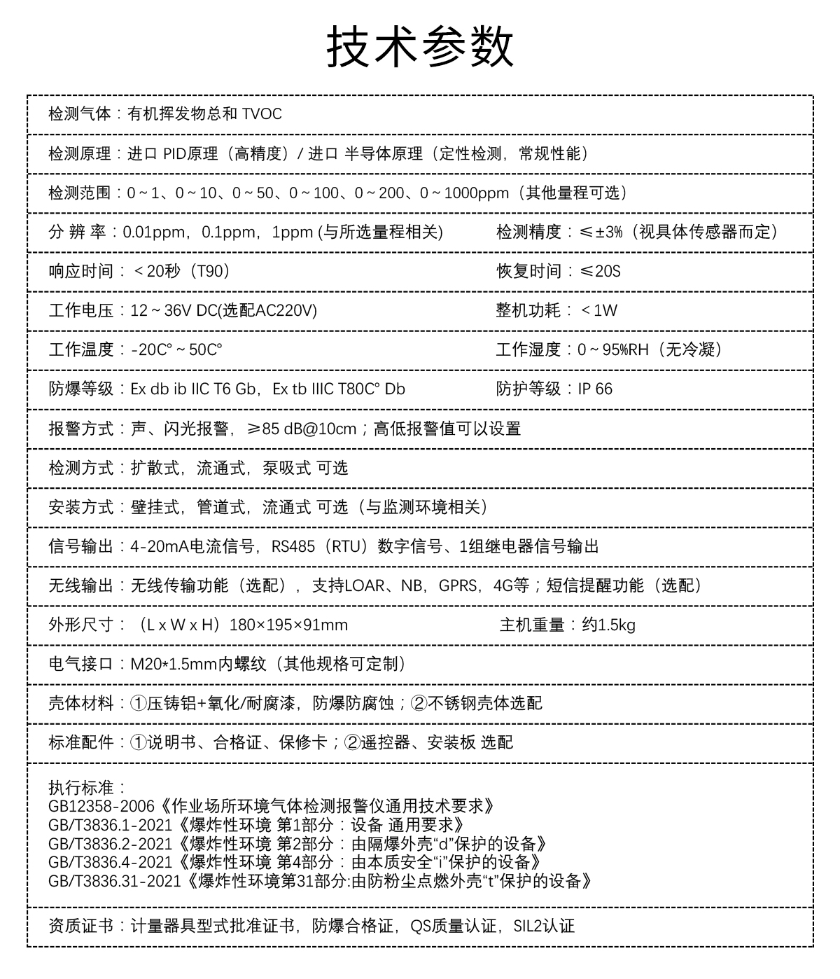 固定式TVOC檢測儀